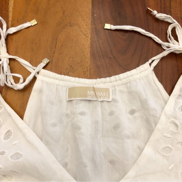 Michael Kors Romantic Sexy Lace Boho White Camisole Summer Festival Midi Dress. - Picture 3 of 16